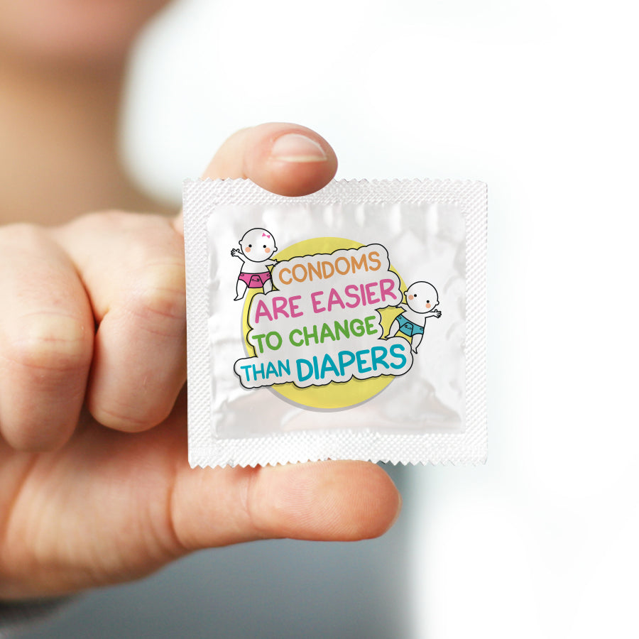 condoms are easier to change than diapers foil