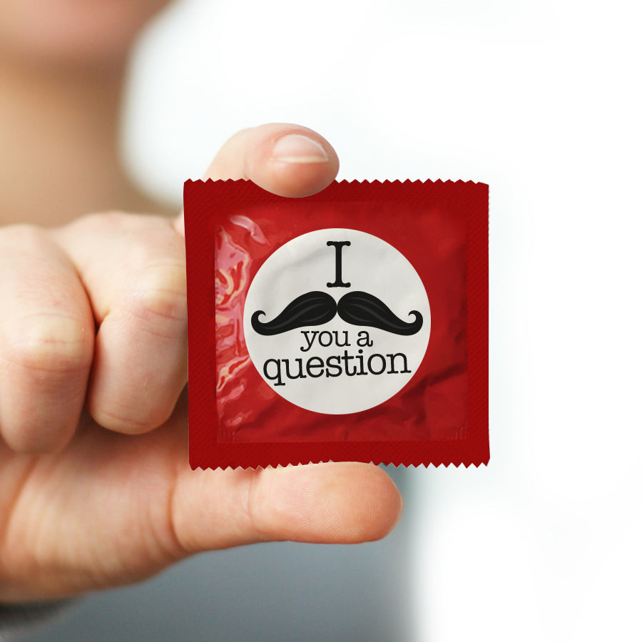 i moustache you condom foil