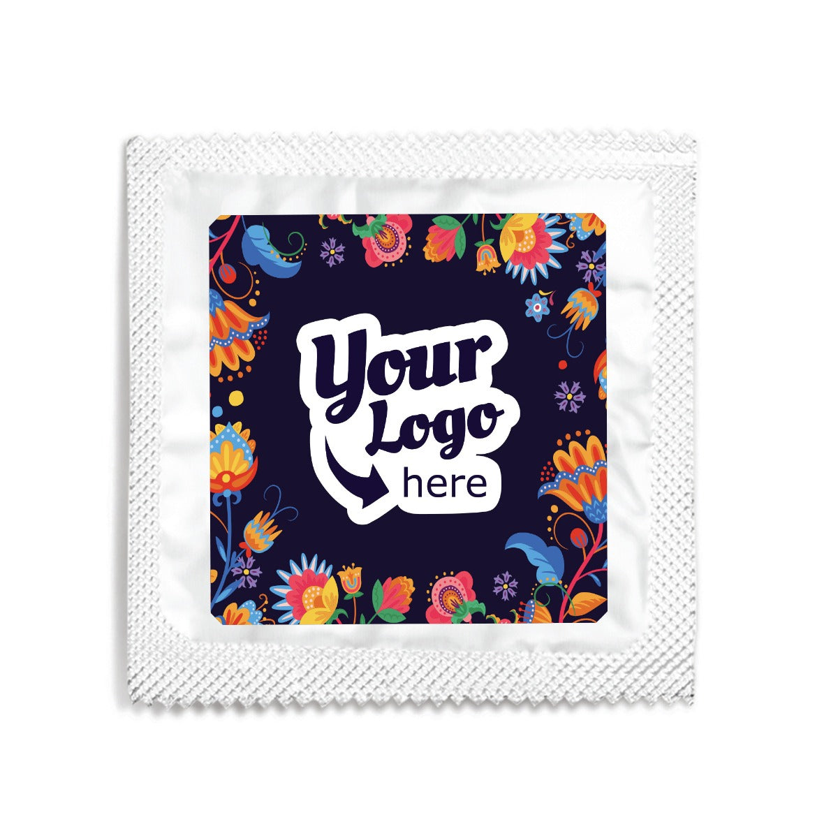 purple flowers condom