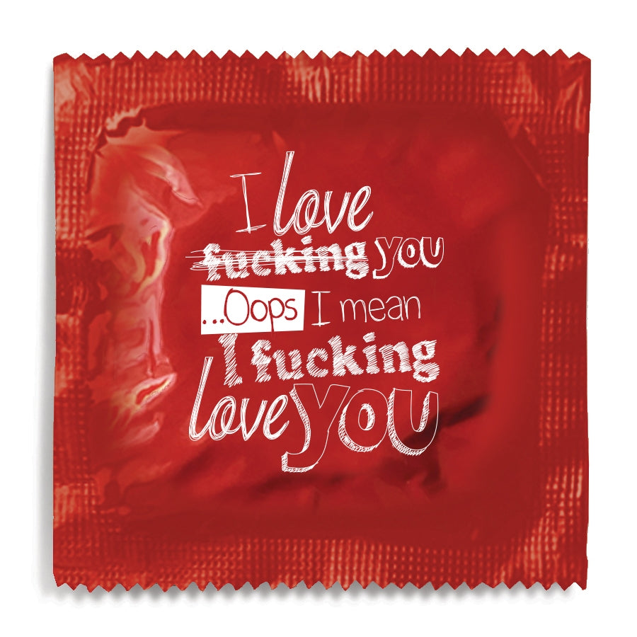 i fucking love you condom foil