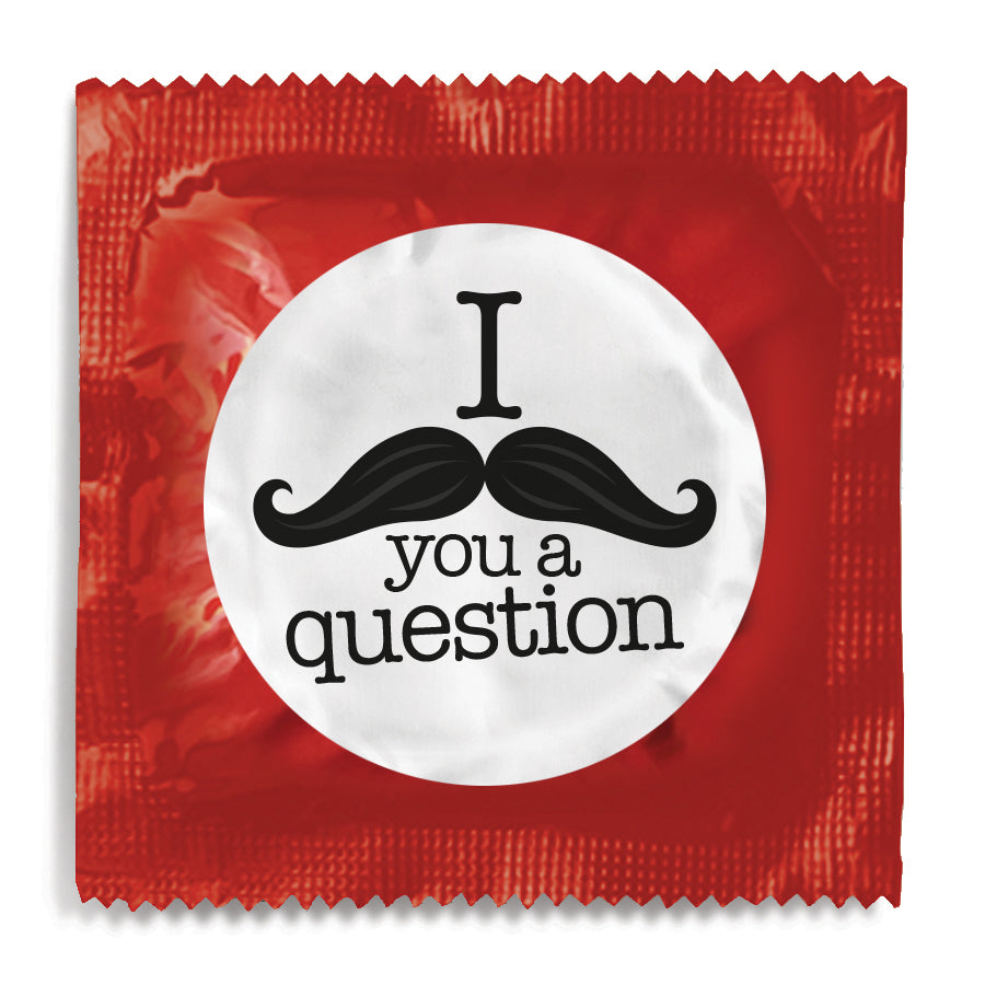 i moustache you condom foil