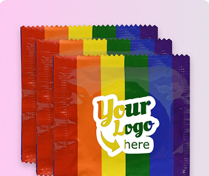 Custom Rainbow Foil <br>Condoms