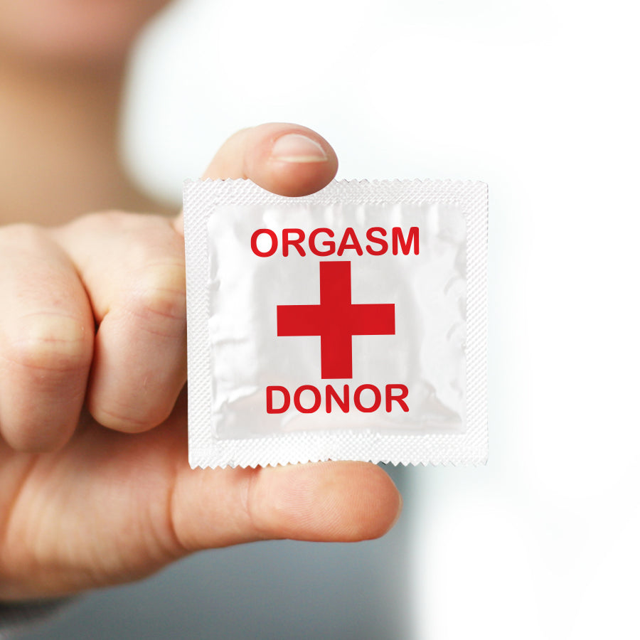 orgasm donor condom foil