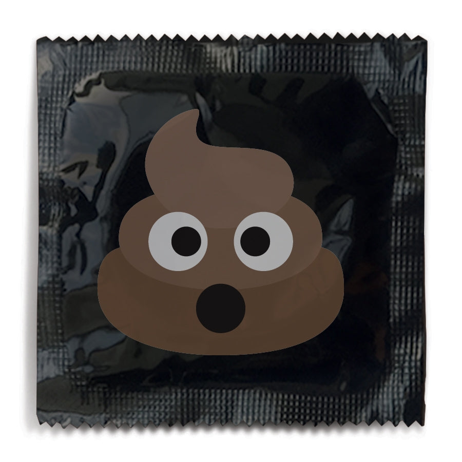 poop emoji condom foil