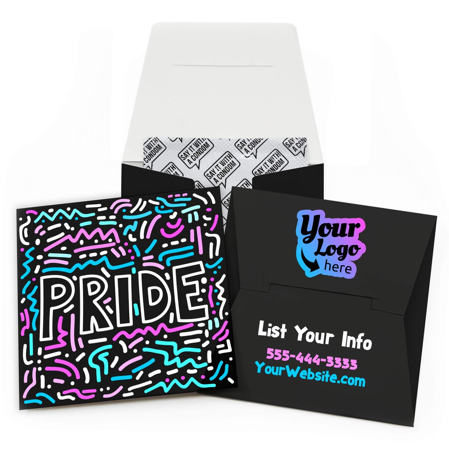 pride neon wallet black