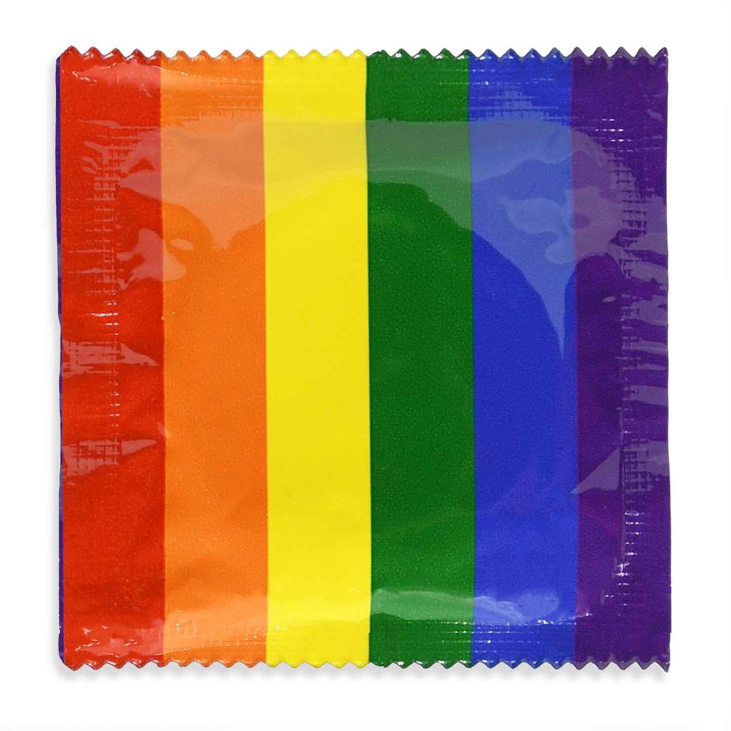 rainbow condom foil