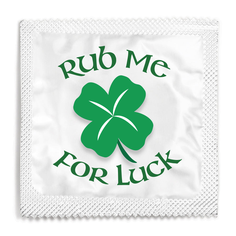 rub me for luck condom foil