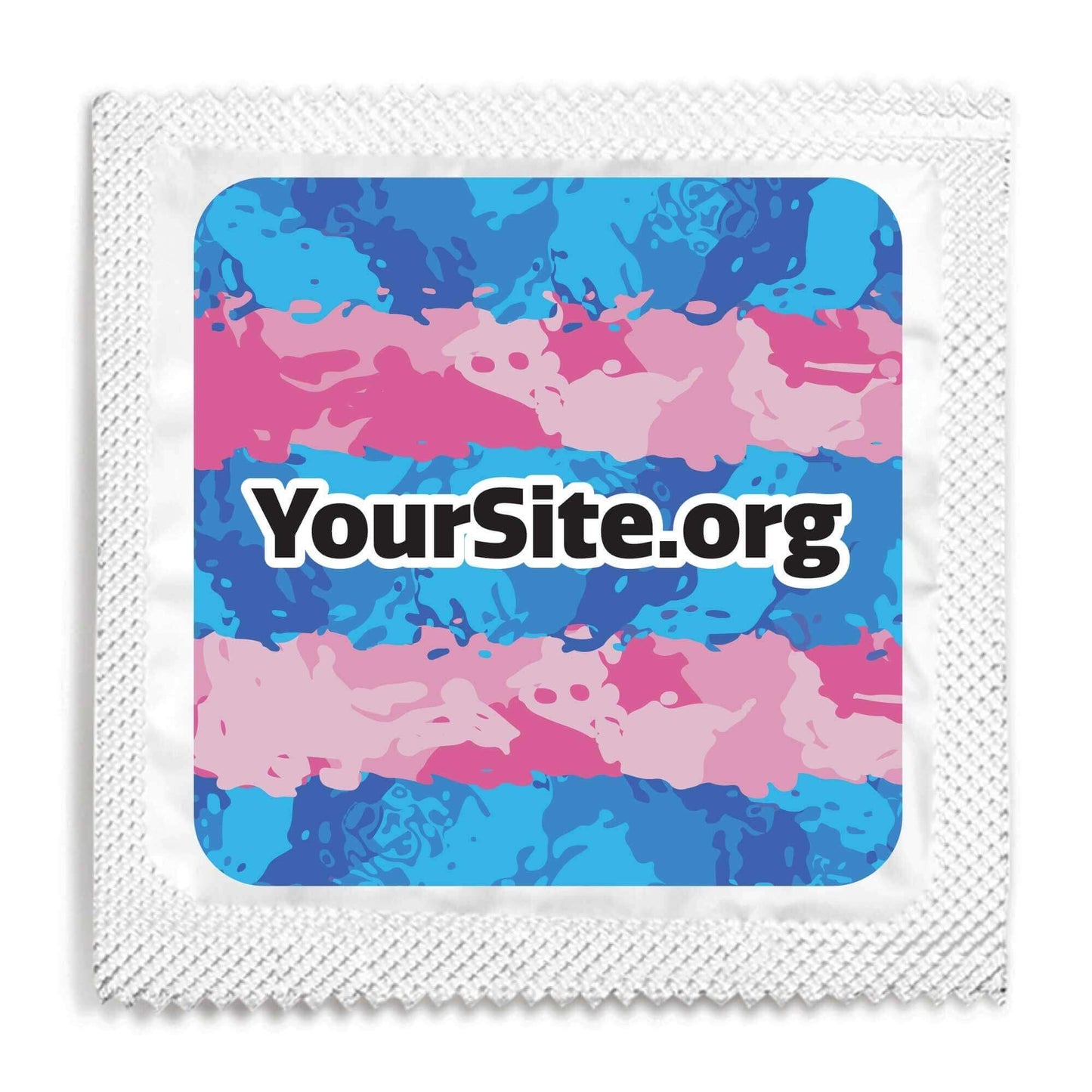 trans pride painted condom