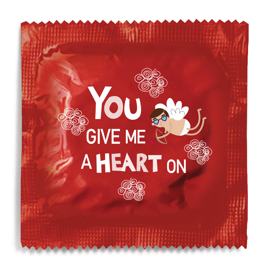 you give me a heart on condom foil